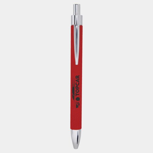Personalized Red Laserable Leatherette Pen Thumbnail