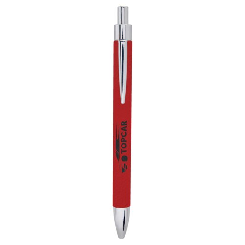 Personalized Red Laserable Leatherette Pen Thumbnail