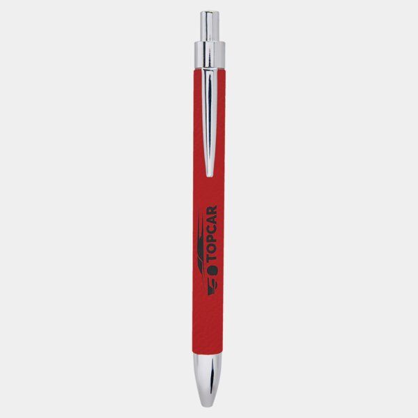 Personalized Red Laserable Leatherette Pen Thumbnail