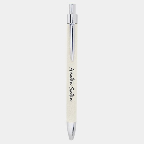 Personalized White Laserable Leatherette Pen Thumbnail