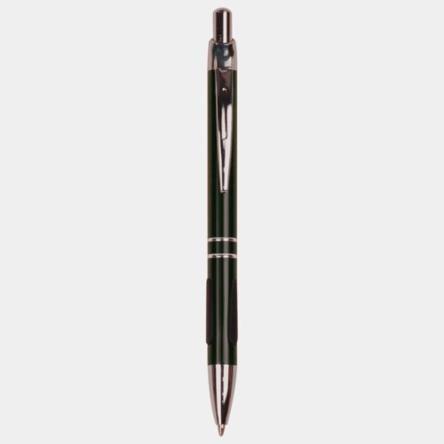 Personalized Black with Silver Trim Laserable Pen with Gripper Thumbnail