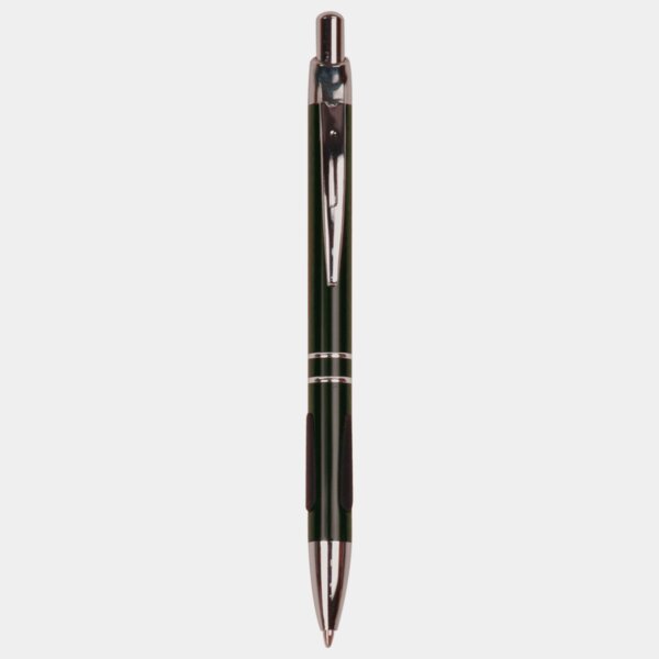 Personalized Black with Silver Trim Laserable Pen with Gripper Thumbnail
