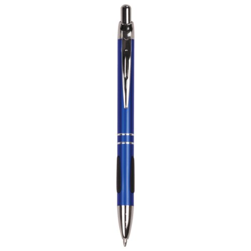 Personalized Blue with Silver Trim Laserable Pen with Gripper Thumbnail