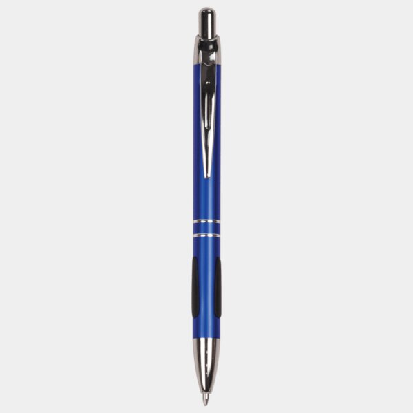 Personalized Blue with Silver Trim Laserable Pen with Gripper Thumbnail