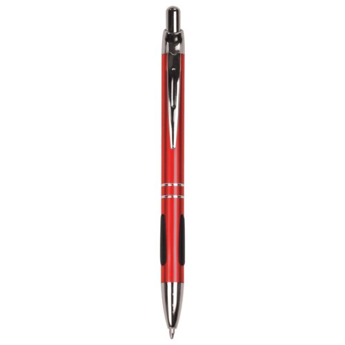Personalized Red with Silver Trim Laserable Pen with Gripper Thumbnail