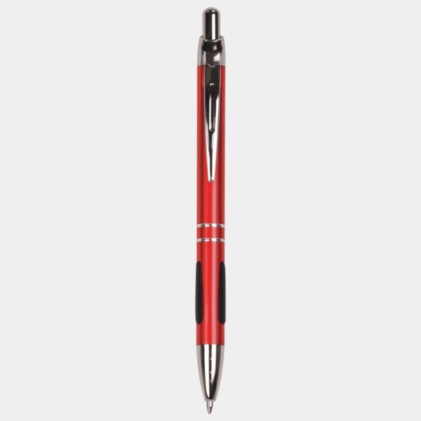 Personalized Red with Silver Trim Laserable Pen with Gripper Thumbnail