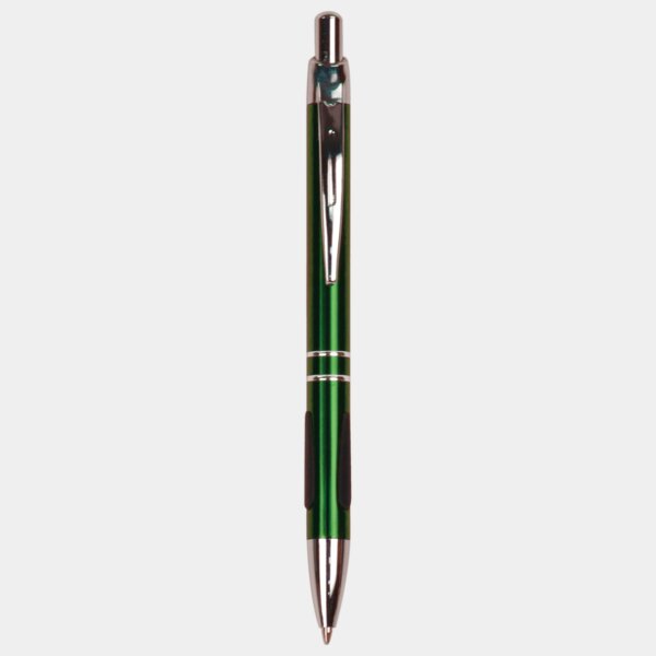 Personalized Green with Silver Trim Laserable Pen with Gripper Thumbnail
