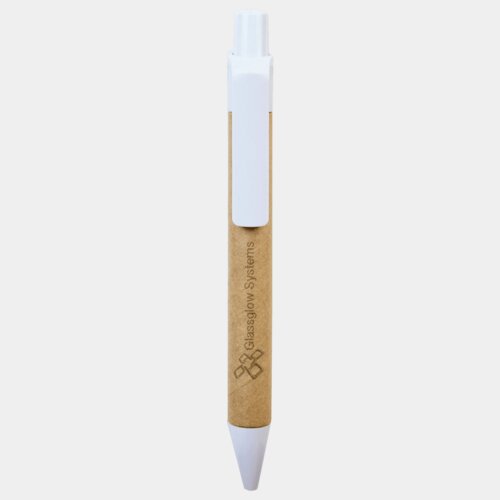 Personalized Recycled Paper Pen with White Trim Thumbnail