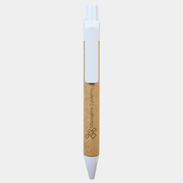 Personalized Recycled Paper Pen with White Trim Thumbnail