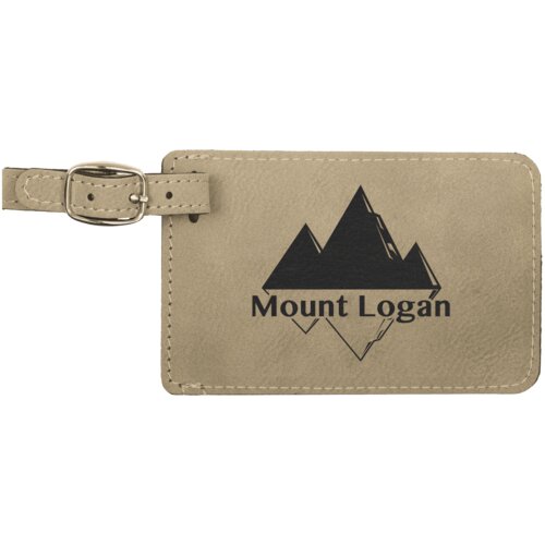 Personalized 4 1/4" x 2 3/4" Light Brown Laserable Leatherette Luggage Tag Thumbnail