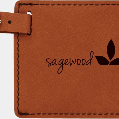 Personalized 4 1/4" x 2 3/4" Rawhide Laserable Leatherette Luggage Tag Thumbnail