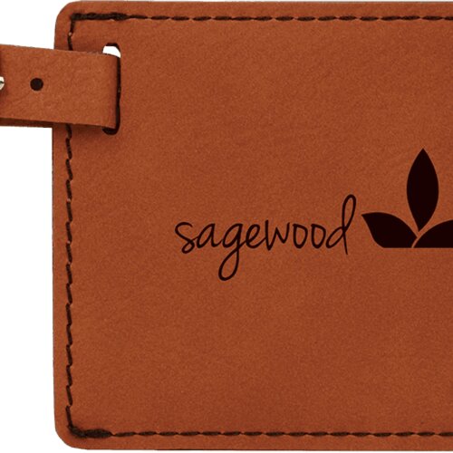 Personalized 4 1/4" x 2 3/4" Rawhide Laserable Leatherette Luggage Tag Thumbnail