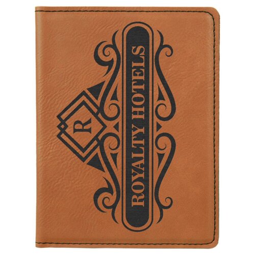 Personalized 4 1/4" x 5 1/2" Rawhide Laserable Leatherette Passport Holder Thumbnail