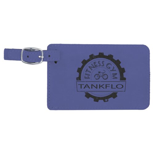 Personalized 4 1/4" x 2 3/4" Purple Laserable Leatherette Luggage Tag Thumbnail
