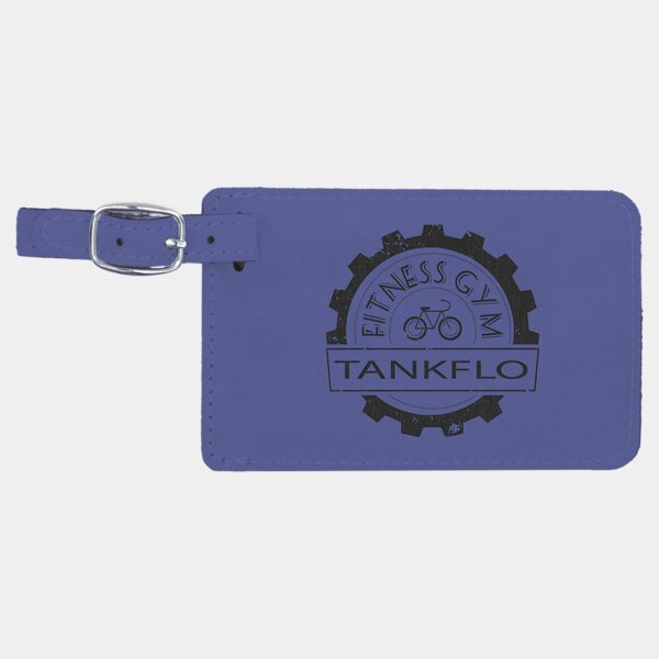 Personalized 4 1/4" x 2 3/4" Purple Laserable Leatherette Luggage Tag Thumbnail