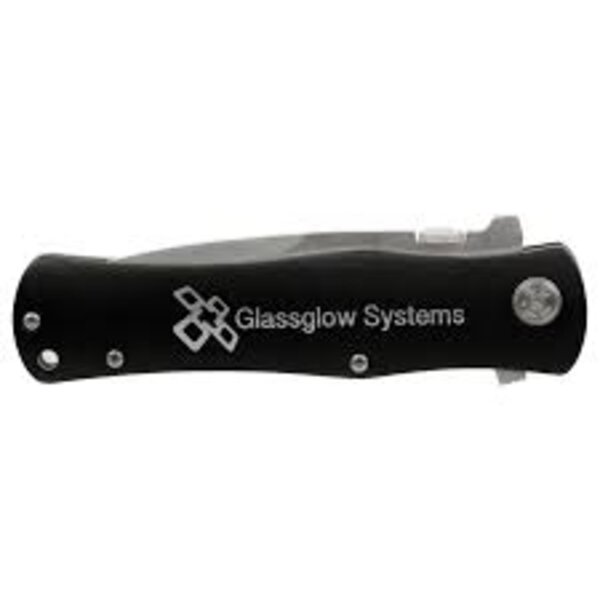 Personalized 4 1/2" Black Anodized Aluminum Handle Knife Thumbnail