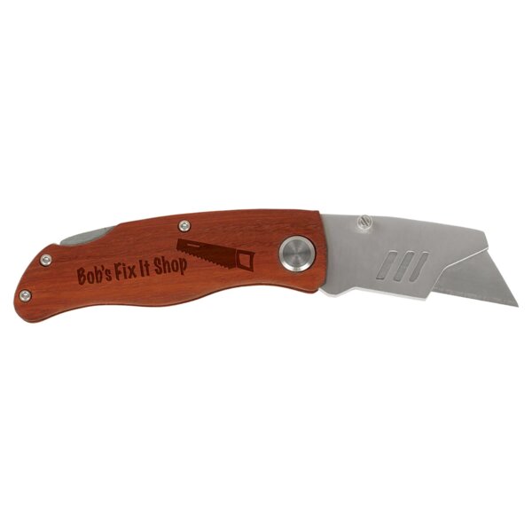 Personalized 4" Wood Handle Utility Knife Thumbnail