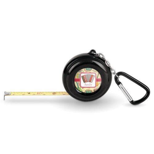 Personalized 6-Foot Black Pocket Tape Measure w/Carabiner, 2-sided, 1" Insert Not Included Thumbnail