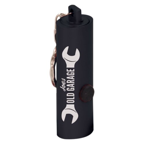 Personalized 2 3/8" Black 3-LED Laserable Flashlight with Keychain Thumbnail