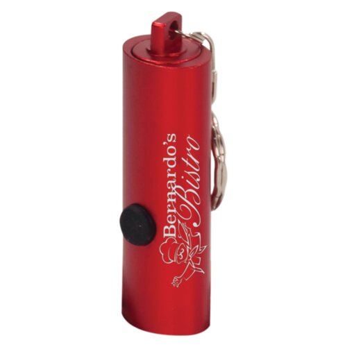 Personalized 2 3/8" Red 3-LED Laserable Flashlight with Keychain Thumbnail