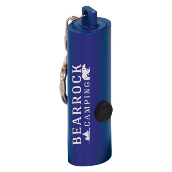 Personalized 2 3/8" Blue 3-LED Laserable Flashlight with Keychain Thumbnail