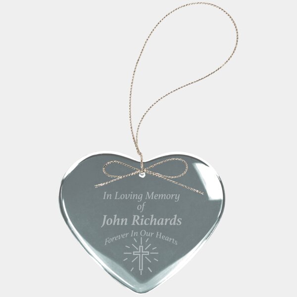 Personalized 2 1/2" Crystal Heart Ornament Thumbnail