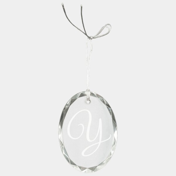 Personalized 3" Crystal Faceted Oval Ornament Thumbnail