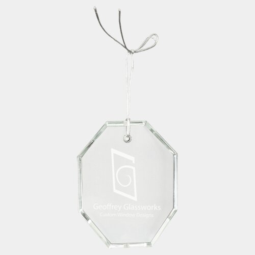 Personalized 3 1/2" Crystal Octagon Ornament Thumbnail