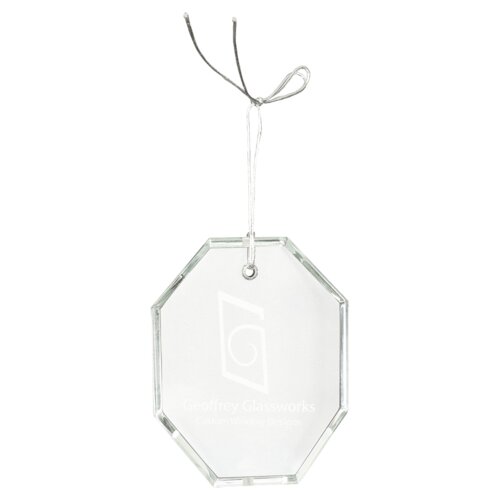 Personalized 3 1/2" Crystal Octagon Ornament Thumbnail