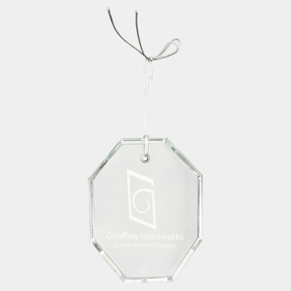 Personalized 3 1/2" Crystal Octagon Ornament Thumbnail
