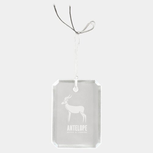 Personalized 3" Crystal Rectangle Clipped Corner Ornament Thumbnail