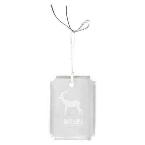 Personalized 3" Crystal Rectangle Clipped Corner Ornament Thumbnail