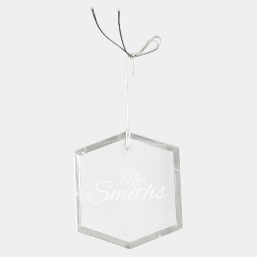 Personalized 3" Crystal Hexagon Ornament Thumbnail