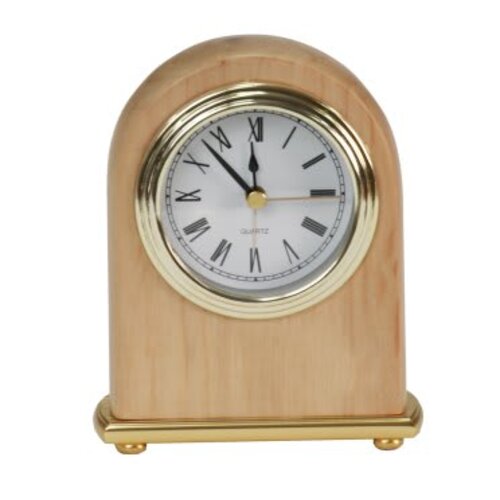 Personalized 4" x 5" Red Alder Arch Desk Clock Thumbnail