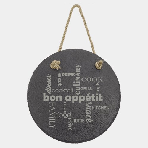 Personalized 7" Round Slate Decor with Hanger String Thumbnail