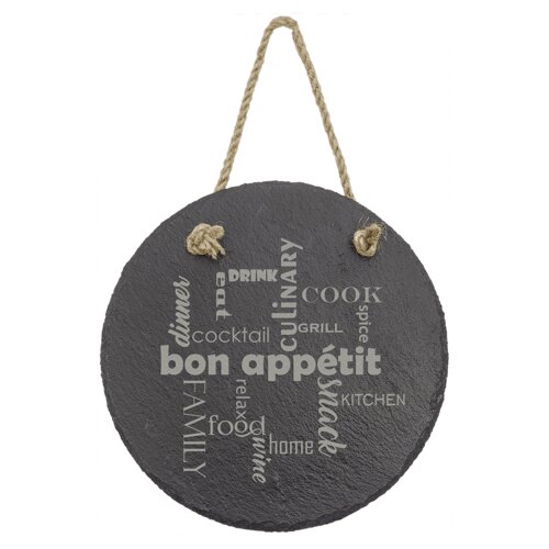 Personalized 7" Round Slate Decor with Hanger String Thumbnail