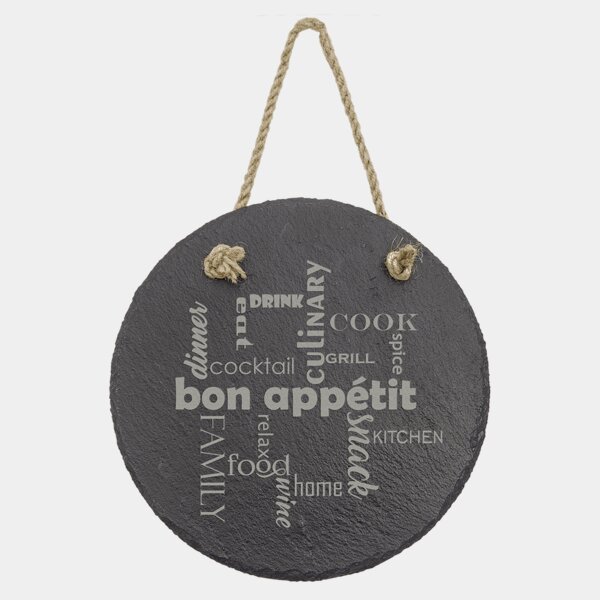 Personalized 7" Round Slate Decor with Hanger String Thumbnail