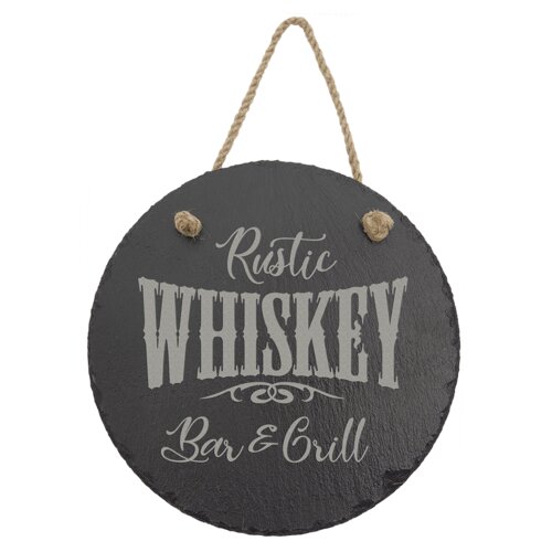 Personalized 7 3/4" Round Slate Decor with Hanger String Thumbnail