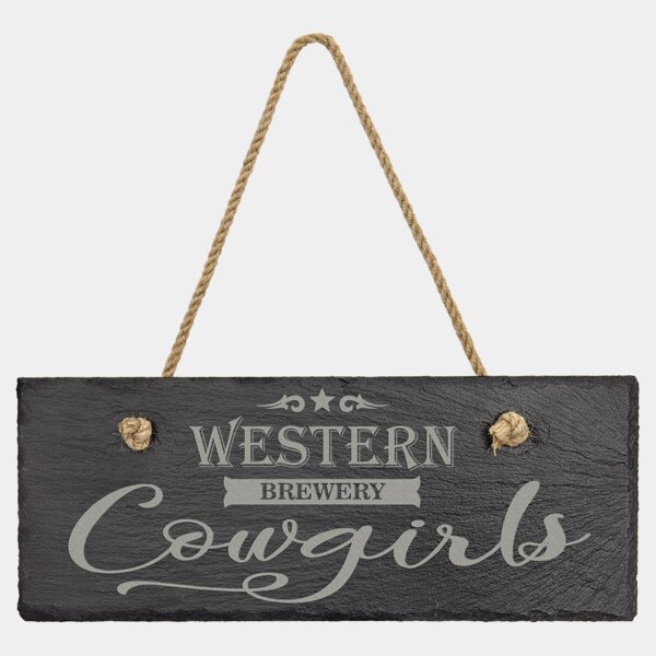 Personalized 10" x 4" Rectangle Slate Decor with Hanger String Thumbnail