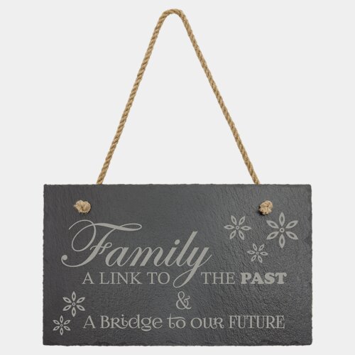 Personalized 11 3/4" x 7" Rectangle Slate Decor with Hanger String Thumbnail