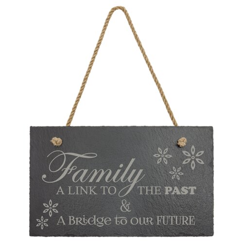 Personalized 11 3/4" x 7" Rectangle Slate Decor with Hanger String Thumbnail