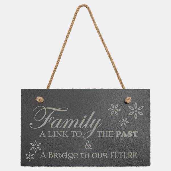 Personalized 11 3/4" x 7" Rectangle Slate Decor with Hanger String Thumbnail
