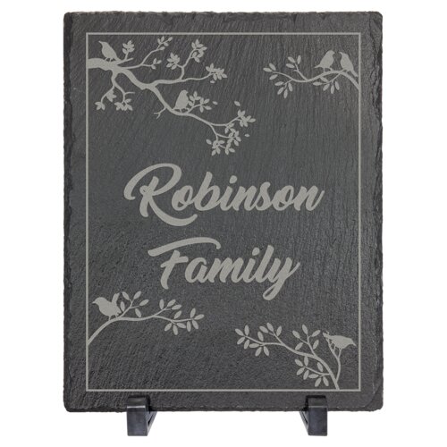 Personalized 10" x 8" Rectangle Slate Decor with Plastic Feet Thumbnail