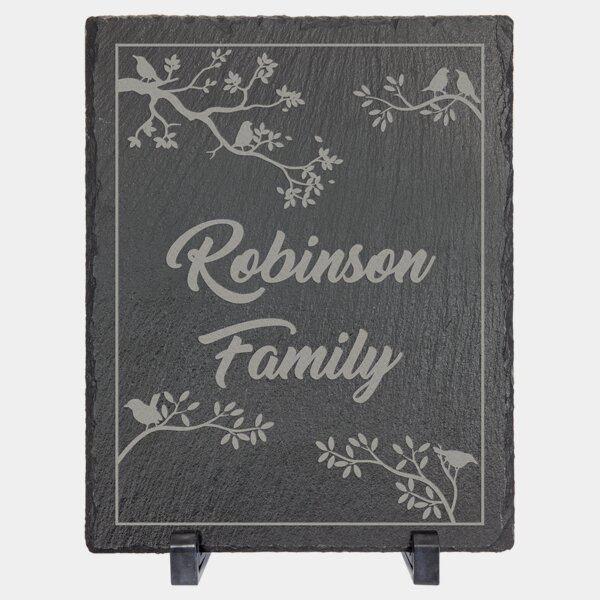 Personalized 10" x 8" Rectangle Slate Decor with Plastic Feet Thumbnail