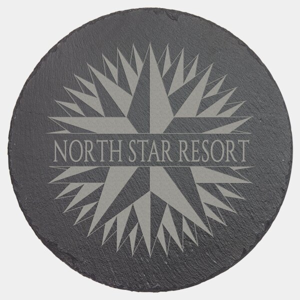 Personalized 9 3/4" Round Slate Decor with Foam Pads Thumbnail