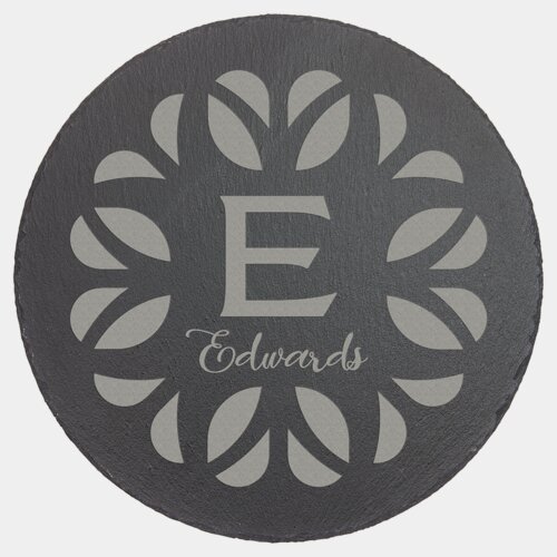 Personalized 11 3/4" Round Slate Decor with Foam Pads Thumbnail
