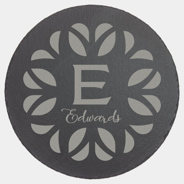 Personalized 11 3/4" Round Slate Decor with Foam Pads Thumbnail