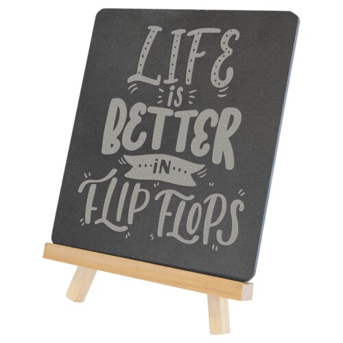 Personalized 6 3/4" x 7 3/4" Wood/Slate Easel Thumbnail