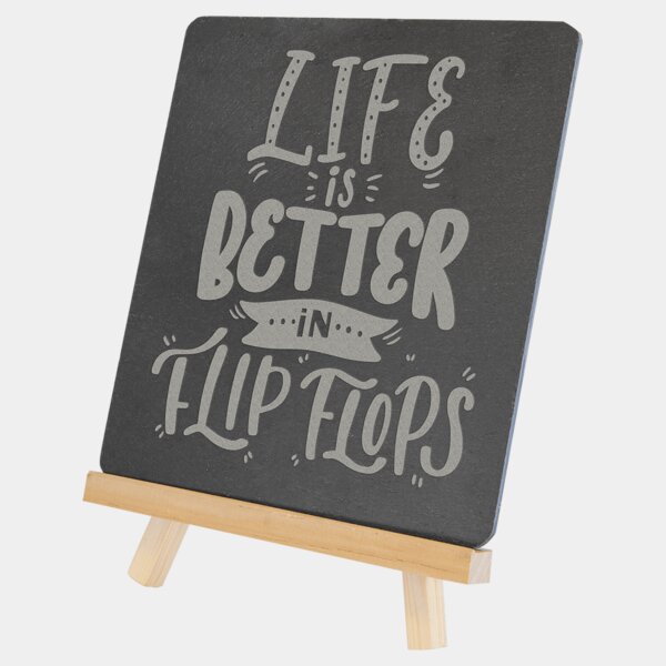 Personalized 6 3/4" x 7 3/4" Wood/Slate Easel Thumbnail