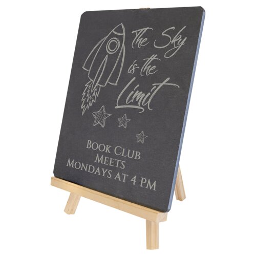 Personalized 8 1/4" x 9 1/2" Wood/Slate Easel Thumbnail